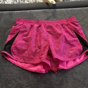 Nike Women's Pink and Black Athletic Shorts
